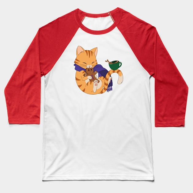 Gingerbread Clawtte Baseball T-Shirt by cafogartyart